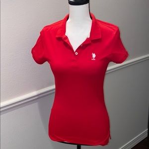 Red women’s polo